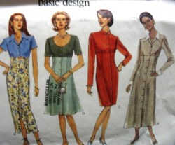 1849 EZ VOG EMPIRE TAPER-A-DRESS LENGTHS PATTERN 8-12,14-18